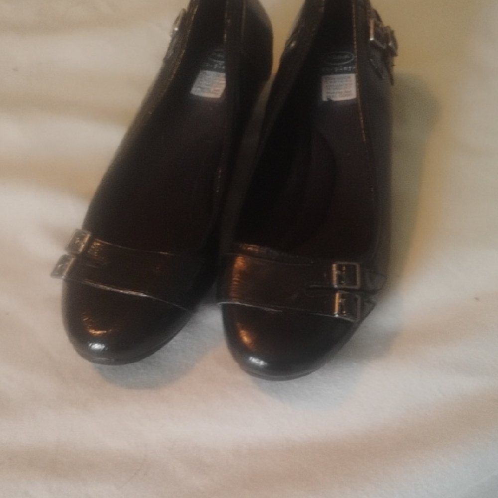 Dr. Scholl's Black Buckle Flats